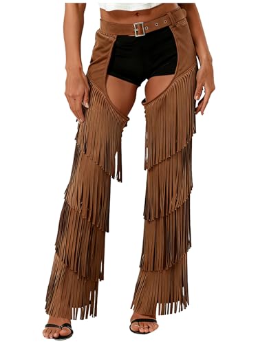 Pantalon de cowboy femme la mode occidentale à nappa idéal pour équitation carnaval et Halloween