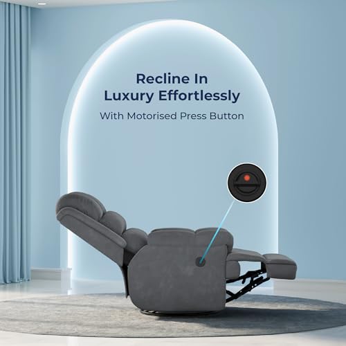 Image of The Sleep Company Luxe Motorised Recliner Sofa | Patented SmartGRID Technology | German Engineered Mechanism | 1 Seater - Superior Seat Comfort | Premium Upholstery | Grey | Free Installation