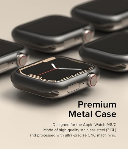 Protection Apple Watch 9 45mm Ringke Bezel Styling cadran acier
