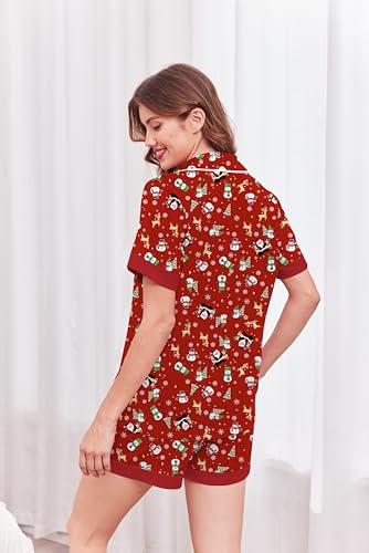 Image of Ekouaer Womens Button Down Pajamas Set Short Sleeve Sleepwear 2026 Summer Soft 2 Piece Lounge Sets