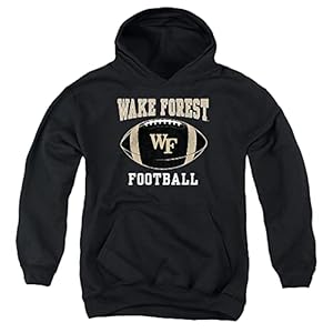 Wake Forest Demon Deacons Official Football Ball Unisex Youth Pull-Over Hoodie,Black, Small