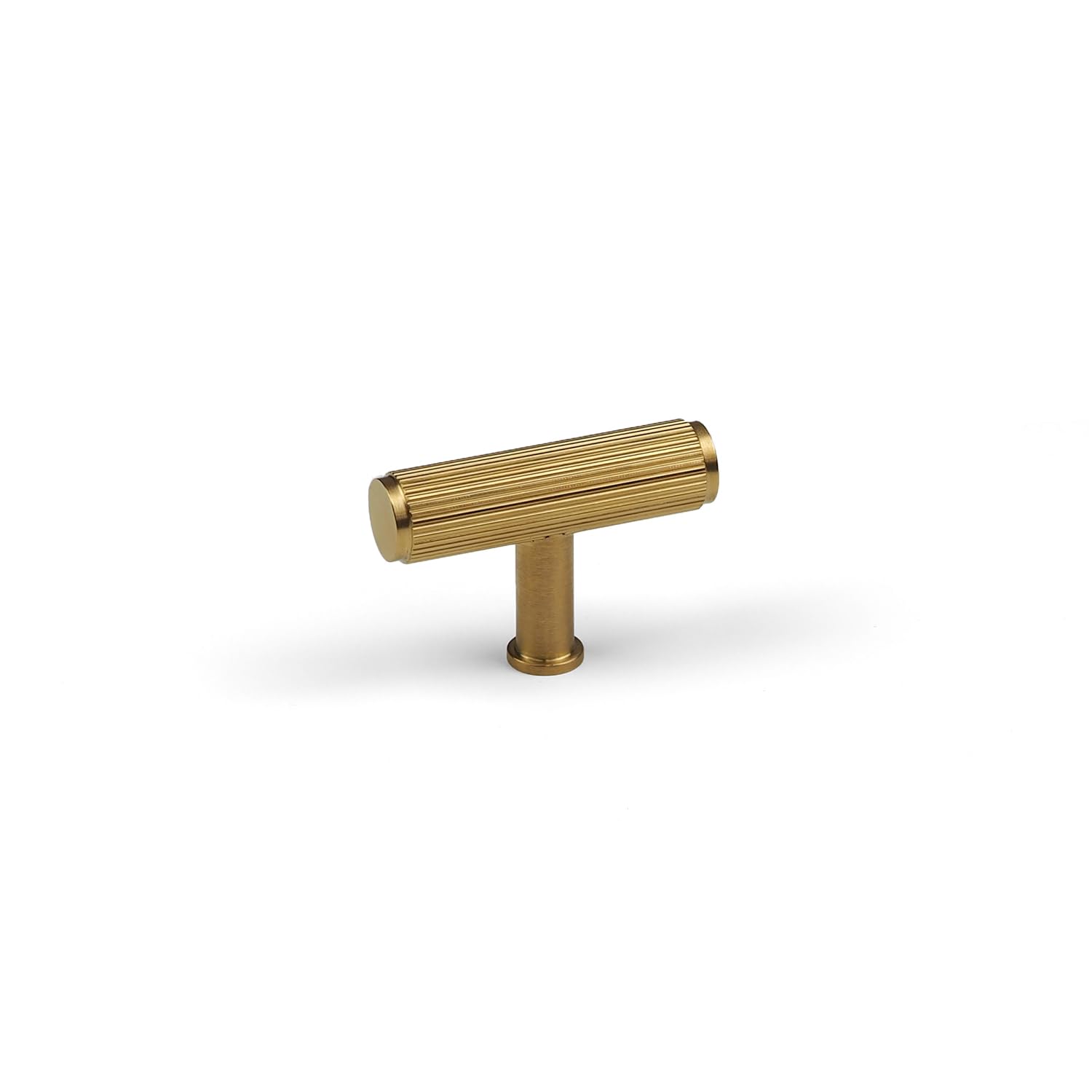 Handle & Home 55mm Solid Satin Brass Reeded T-Bar Knob