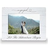 HEYTUYA Engagement Picture Frame For 4x6 Photos, Engagement Gifts For Couples Newly Engaged, Engagement Photo Frame, Couple Engaged Picture Frame For Tabletop And Wall Decor, Horizontally