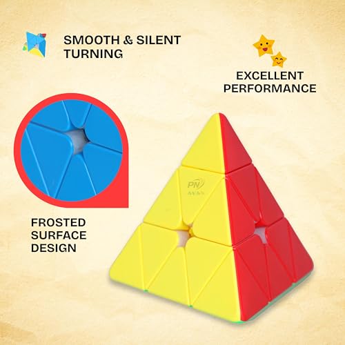 Image of MoYu Meilong Professional Speed Cube, Stickerless Magic Puzzle Cube with Instructions (Pyraminx)
