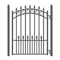 ALEKO Galvanized Steel Pedestrian Security Gate|5ft x 4ft Anti-Rust Outdoor Gate|Easy Install Steel Gate Security Door| Wrought Iron Style Fence Gate|(Style: Prague)
