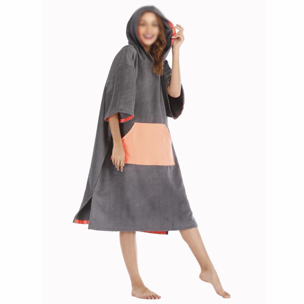 Diving Swimming Changing Robe Beach Hooded Cloak Bathrobe Hooded Thickening Warm and Quick-Drying Bath Towel (Color : A, Size : 110 * 75cm) (A 110 * 75cm)