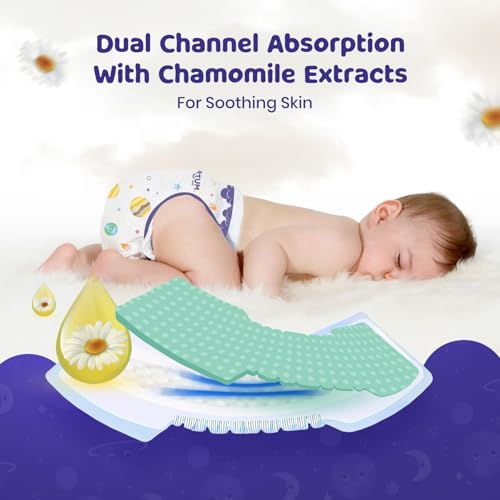 Image of Bumtum Baby Overnight Diaper Pants - Size NB (2-5 kg), 36 Count | All night Absorption with Pillow Soft Comfort | No Leak | 100% Rashfree | With soothing Chamomile Microbial Layer | Pack of 1