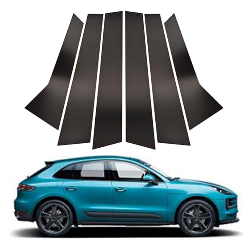 Pegatinas de postes negros para Porsche Macan, protectores decorativos de puertas 3