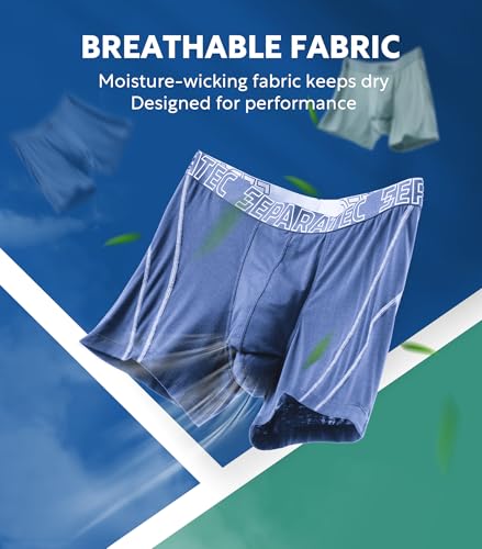 Separatec Mens Underwear Rayon Made from Bamboo Underwear Men, 3.5-Inch Legs Breathable Trunks for Men, 3-4 Pack2