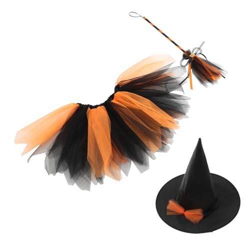 WEKADRIN Disfraz Infantil Bruja Halloween Ligero y Elegante Con Diadema Para Fiesta y Fotografía Cosplay Niñas