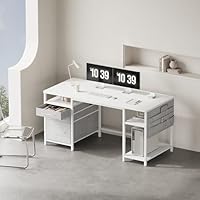 Amazon | Maihail 机 pcデスク パソコンデスク 幅148cm×奥行50cm 勉強