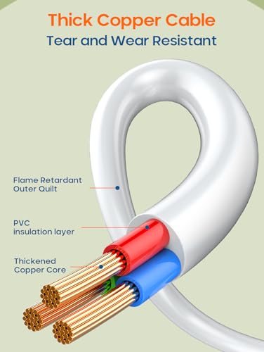 سلك تمديد طاقة ثنائي الاتجاه بطول 10 متر من بيجانت، 2 منفذ عالمي، كيبل تمديد مزدوج 10 متر، 2500 واط 2 قابس سلك كهربائي للمكتب والطاولة والأرضية والمكتب والسيارة (باتجاهين بطول 10 متر)