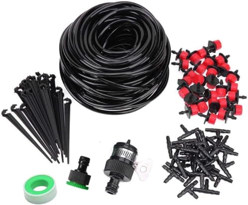 Kalolary 15M Kit Irrigation Goutte à Goutte, Automatique Système D'arrosage Réglable Maison Jardin Patio Brumisation Micro Flow Goutte À Goutte Irrigation...