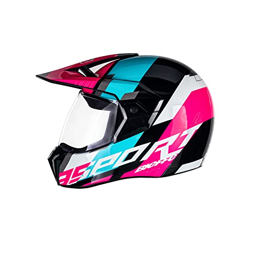 CAPACETE ENDURO MOTO BIEFFE 3 SPORT ADVENTURE PTO/ROSA 58