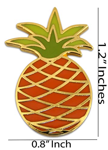 Image of Novel Merk Pineapple Fruit Lapel Pin, Hat Pin & Tie Tack Set with Clutch Back
