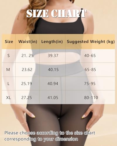 Bebila Fleece Lined Tights Women, Fake Translucent Warm Tights for Winter Sheer Pantyhose Thermal Leggings (US, Alpha, Small, Regular, Regular, fake translucent black) - image 7