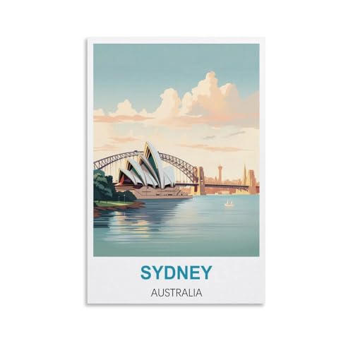 HWJJUII Affiches murales vintage sur toile de Sydney Australie - Décoration murale moderne pour chambre à coucher - 20 x 30 cm