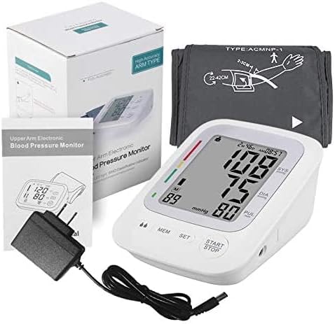 Electronic Blood Pressure Monitor, Upper Arm Automatic Digital BP Monitor Large Cuff, 2 Users 180 Memory Large Display, Irregular Heart Rate Indication, with DC Adapter for Home Use image 7 of 7 B0896ZVNHY