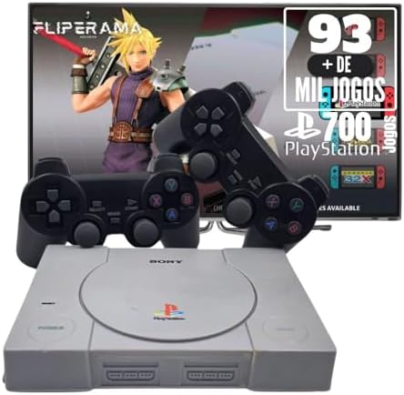 Console Retrô PSX com 93 mil jogos + 2 Controles diversos Games e...