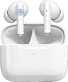 【Controllo Touch】Questo auricolare Bluetooth wireless è un auricolare wireless Bluetooth portatile wireless, le dimensioni sono le stesse di Air pod, finestra pop-up automatica, supporta chiamate binaurali, Bluetooth 5.3, pulsante touch, surround 3D suono e Immersivo.