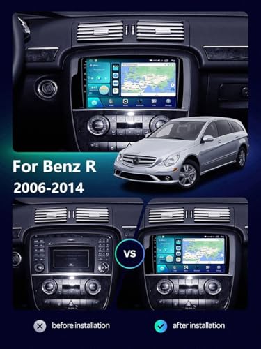Radio coche 2 DIN para Benz R 2006-2014 con Android Auto y Bluetooth 2G 2