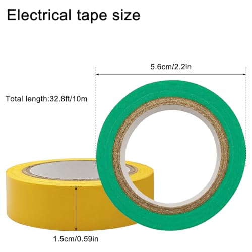 Image of 6 Rolls Colored Electrical Tape, Waterproof, Dustproof, Oil Resistant, Strong Adhesive, Electric Wire Colored Tape Suitable for Domestic, Commercial, and Industrial environments, 0.6 in by 33 Feet