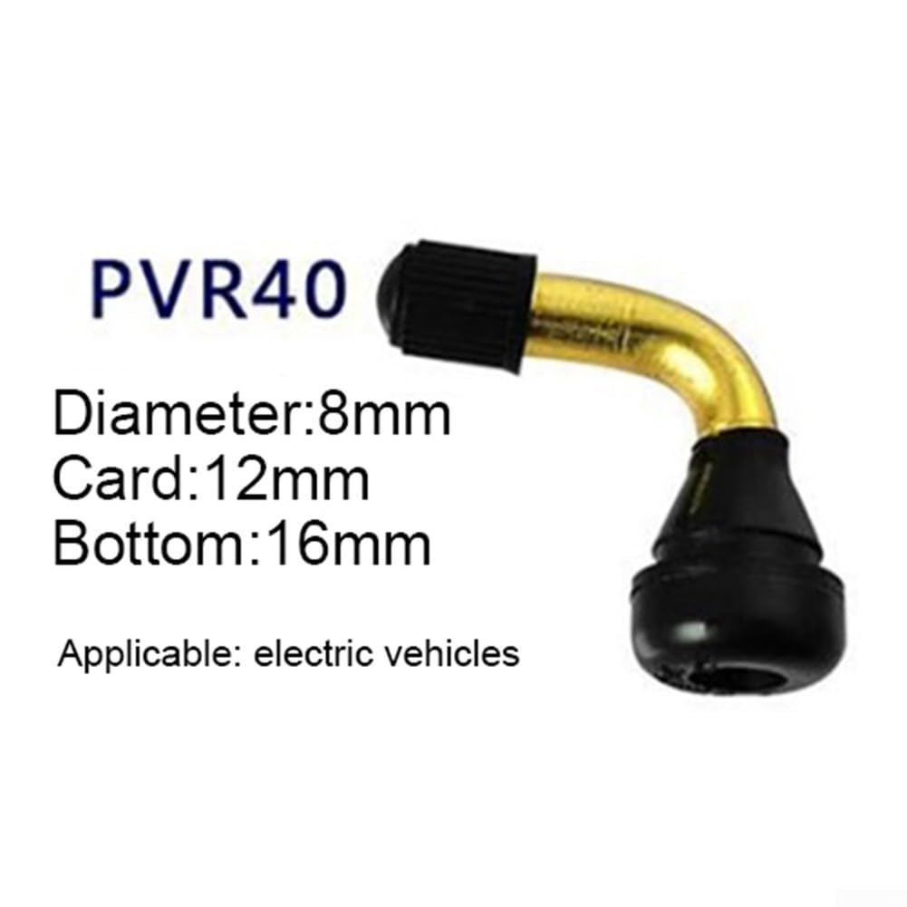 4x Ersatzventil Tubeless Felge 90° Winkel Leicht(4PCS PVR40) | 90° Winkel design, rubber aluminum build, prevents air loss, für easy pump access, für e-scooter compatible