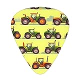 Green Fields Farming Machine print Guitar Picks with Organizer Box Celluloid Guitar Plectrums for Acoustic Guitar, Bass