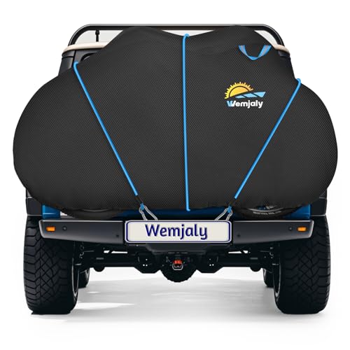 Fahrradabdeckung für Transport von 2 Fahrrädern - Wemjaly 900D Heavy Duty Fahrradhüllen Heckträger Outdoor Wasserdicht PU Beschichtung Fahrradplane, mit 6M Elastische Schnur/Aufbewahrungstasche