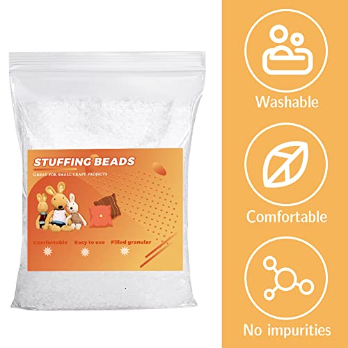 Image of 1.3lb Stuffing Beads, 8.8oz Weighted Beads for Stuffed Animals, Craft Poly Pellets Weighted for Stuffed Animals - 600g