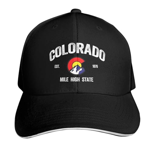 Colorado Gym Caps for Women's State City Retro Hat Black