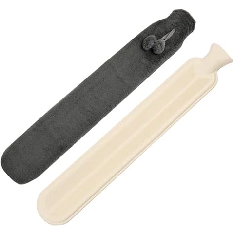 Long Hot Water Bottle, 1L Extra Long Fluffy Hot Water Bottle, Rubber Neck Waist Shoulder Wrap Around Hot Water Bag for Relief Pain, Large Wearable Hot Water Bag Gift for Women, Girls Cover