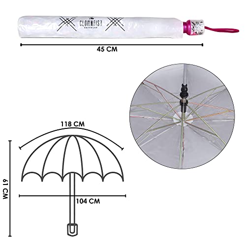 Image of THE CLOWNFISH Umbrella 2- Fold Auto Open Waterproof 190 T Polyester Double Coated Silver Lined Umbrellas For Men and Women
