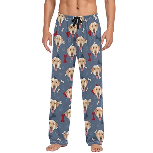 Custom Photo Face Printed Mens Sleepwear Pajama Pants Personalized Casual Pj Bottoms Holiday Gifts