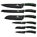Produktbild 6-tlg Non-stick Messer-Set Messerset Berlinger Haus EMERALD Line BH-2511