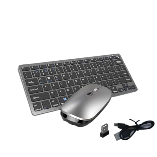 Kit clavier et souris sans fil à touches combinées Bluetooth gris pour un contrôle multi-appareil