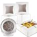 Chefible Extra Thick Durable Pie Box With Window and Pie Tins, Box Is 9x9x2.5 Inches, Perfect for Pies and Pastries, Set of 10
