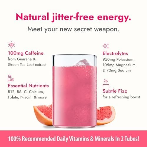 Image of Zipfizz Daily Energy Drink Powder, Pink Grapefruit, 20 Pack | 3-in-1 Sustained Energy, Rapid Hydration, and Essential Vitamins | Sugar-Free | Electrolyte Powder | Contains Vitamin B-12 & Antioxidants