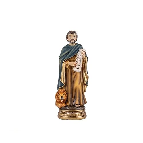Figura de San Marcos Evangelista de Resina Pintado a Mano de 13 cm