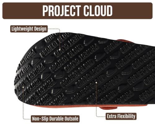 Image of Project Cloud 100% Genuine Leather Slip-ons Footbed Clogs for Women Sandals | Memory Foam Arch Support Slippers for Women; Trendy Slip-ons Women's Mules & Clogs Sandals; Non-Slip Outsole for comfort.