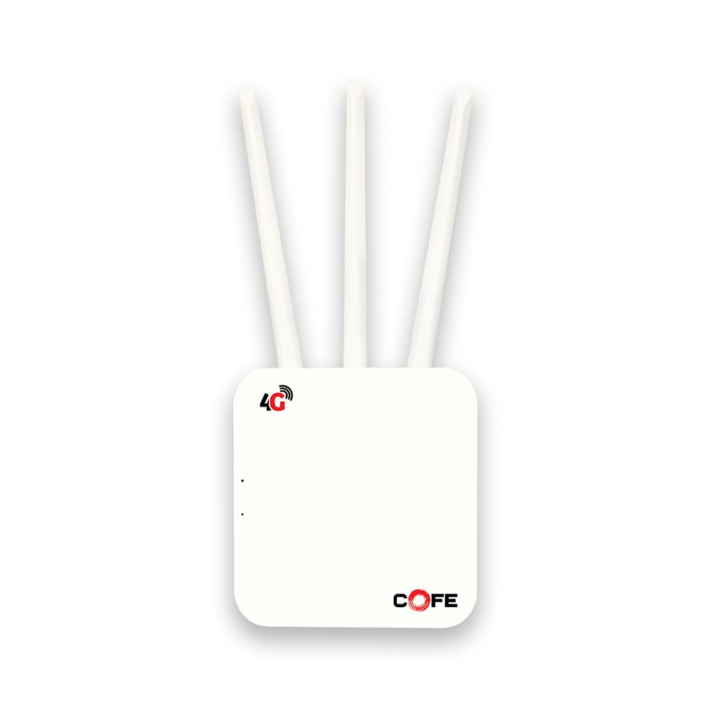 COFE Wi-Fi-6 4G Sim Router with 300Mbps Speed 4G Sim Compatible WiFi Router, No Configuration Required, with Micro Sim Card Slot and LAN Connect 10+ Devices 3 Antenna. (CF-4G 903)