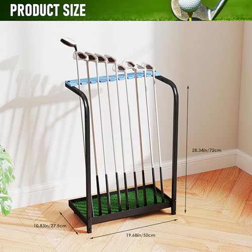 Tcatec Metal Golf Club Stand, 9 Hole Golf Storage Organizer, Golf Putter Holder Rack Non Slip Base Golf Putter Display Rack Golf Shelf Storage Stand for Shed Home Office, 28.34×19.68×10.82 inches - Image 3