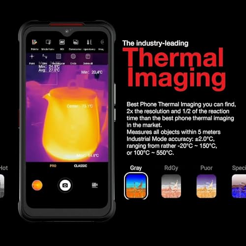 AGM Glory Pro Outdoor Handy 5G mit 256x192 Wärmebildkamera, 8GB+256GB Outdoor Smartphone ohne...
