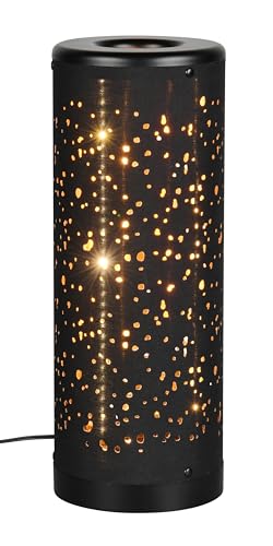 Reality Leuchten LED Tischleuchte Taco R52801002, Schirm Kunststoff Schwarz matt/goldfarbig, inkl. 4 Watt LED