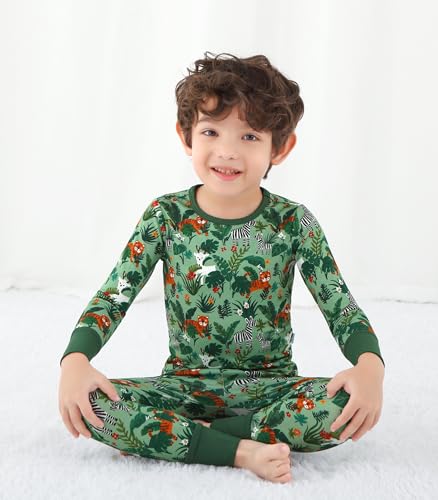 Image of Toddler Boys Girls Clothes Viscose from Bamboo Long Sleeve Top and Pants Clothing Set Soft 2Pcs Kid Outfit
