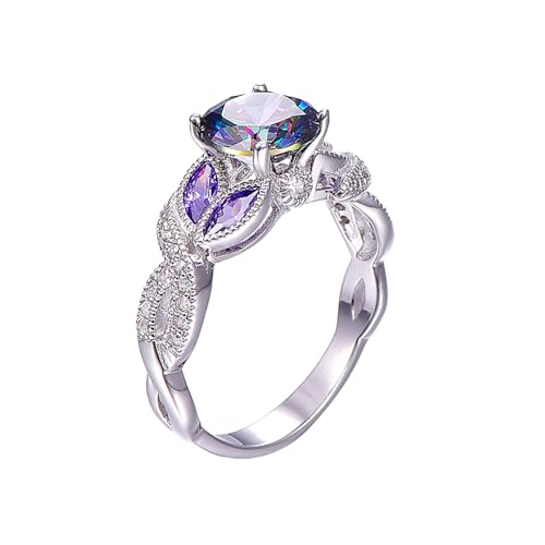 Gorgeous Colorful Cubic Zirconia Engagement Rings for Women Delicate Jewelry4