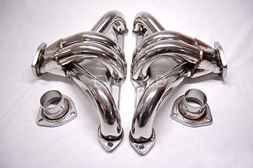 Chevy Small Block Hugger 2x4-1 Tight Fit Design Stainless Steel Exhaust Header Kit (Polished Chrome)