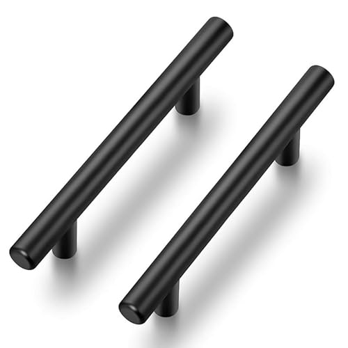 Ravinte 25 stycken svarta möbelhandtag T-stång handtag för köksskåp 89 mm hålcentrum skåphandtag handtag rostfritt stål möbler dörrhandtag