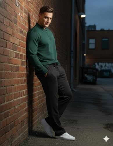Image of Volex Men Full Sleeve T-Shirt and Jogger Set|Track Suit for Men | Sports Wear Gym Running Jogging Walking Workout Outfit | Full Sleeve T Shirt with Jogger Track Pant Lower