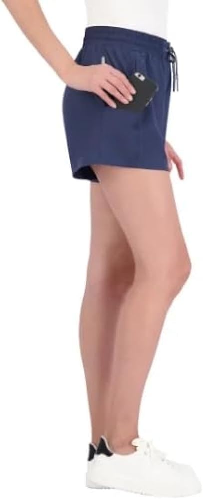 Pacific Trail Ladies' Elastic Waist Band Side Pockets Casual Shorts (US, Alpha, Medium, Regular, Regular, Blue Nights)